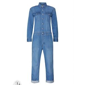 Current/Elliott The Crew Coverall Cropped Denim Jumpsuit  size 1 US4